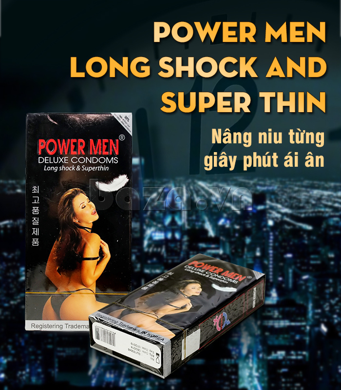 Bao cao su Powermen Long Shock & Superthin 1